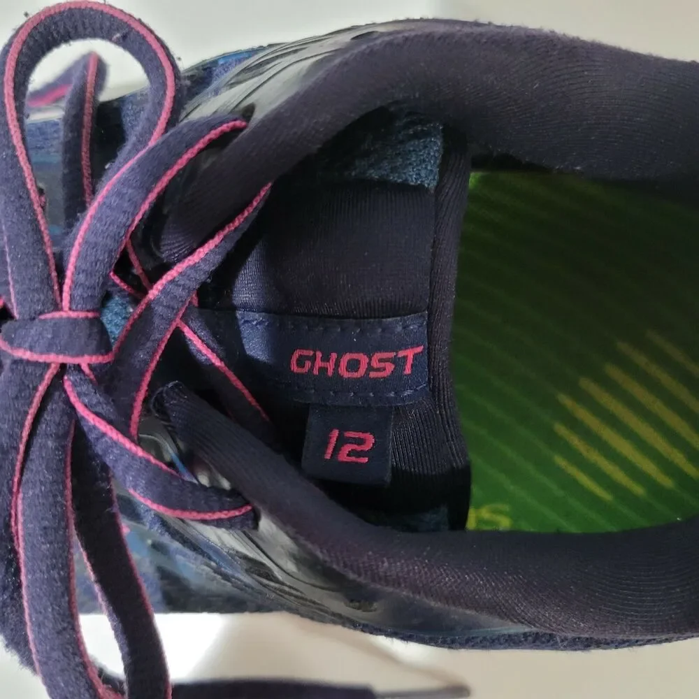 Brooks Ghost 12 Womens Running Shoes Size 8 Navy Blue Pink 1203051B414
